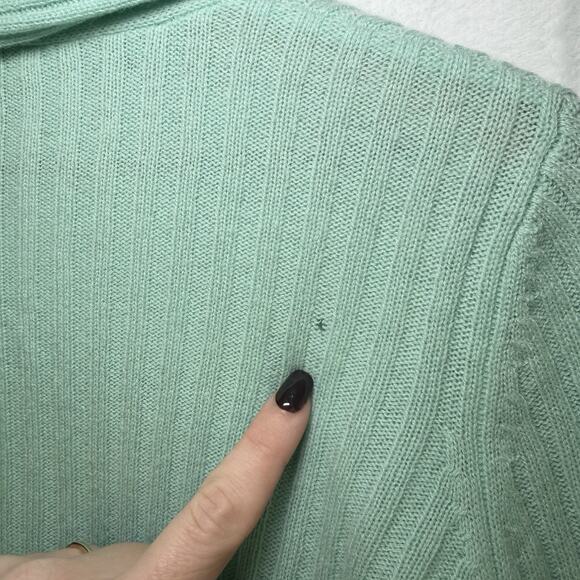 Autumn Cashmere Cardigan Sweater 100% Cashmere Light Blue Green size XS - Picture 9 of 10